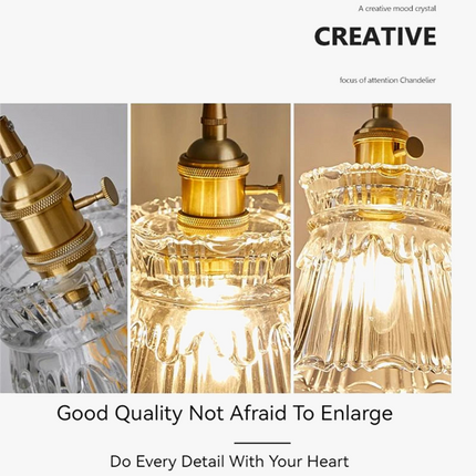 Applique murale LED scandinave en verre et laiton avec interrupteur à batterie — LZ4X9JQ