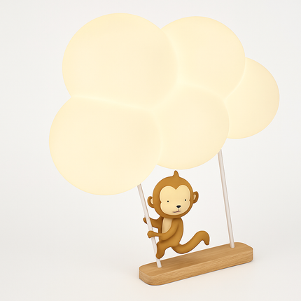 Applique murale LED enfant avec motifs singe, lapin et nuage — LZ4P9XQ
