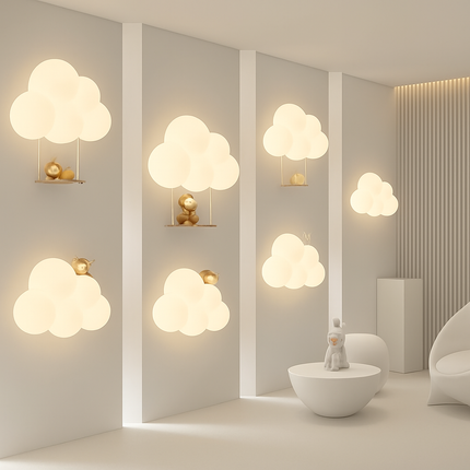 Applique murale LED enfant avec motifs singe, lapin et nuage — LZ4P9XQ