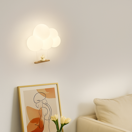 Applique murale LED enfant avec motifs singe, lapin et nuage — LZ4P9XQ