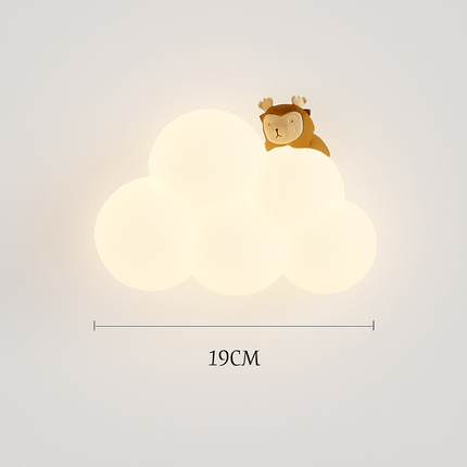 Applique murale LED enfant avec motifs singe, lapin et nuage — LZ4P9XQ