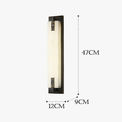 Applique murale LED en laiton et marbre style néo-chinois — LZ4P9XJ