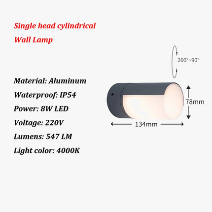 Applique murale LED étanche pour éclairage extérieur jardin et allée — LZ4Q9T2