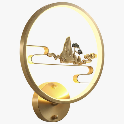 Applique murale LED en cuivre style traditionnel chinois pour intérieur — LZ4X9P2