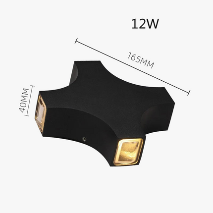 applique murale led étroite à quatre faisceaux pour éclairage extérieur jardin