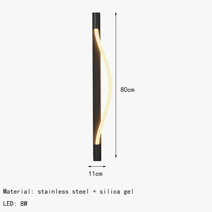 Applique murale LED tube en acrylique style acier inoxydable — LZ4M9Q2