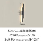 Noir L8x4x65cm 20W / Blanc froid (5500-7000K)