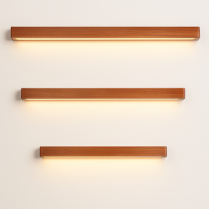 Applique murale LED longue en bois naturel — LZ4X9P2