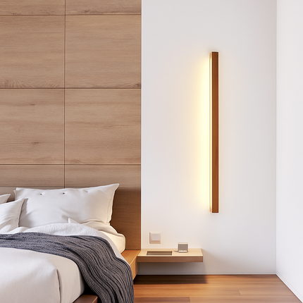 Applique murale LED longue en bois naturel — LZ4X9P2