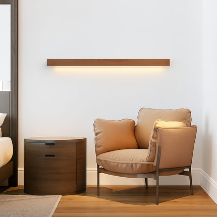 Applique murale LED longue en bois naturel — LZ4X9P2