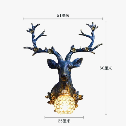 Applique murale décorative Lucky Deer en résine et bois — LZ4X9T2