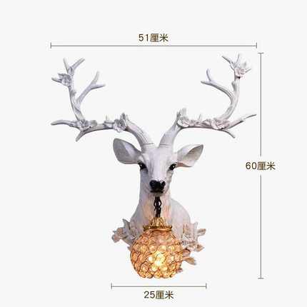 Applique murale décorative Lucky Deer en résine et bois — LZ4X9T2
