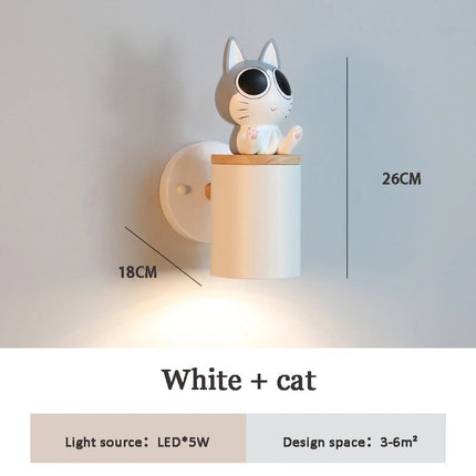 Applique murale enfant avec chat aux grands yeux mignon — LZ4T9Q2