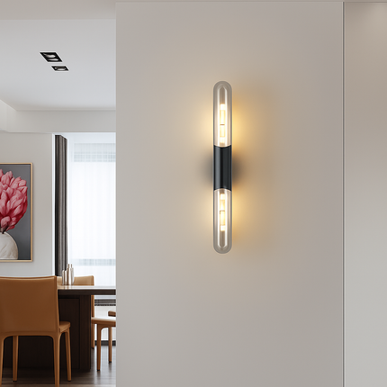 Applique murale minimaliste en laiton avec verre transparent — LZ4X9P2