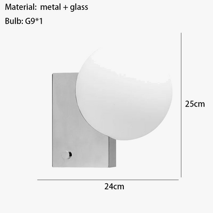 Applique murale en métal avec ampoule en verre au design minimaliste — LZ4X9P