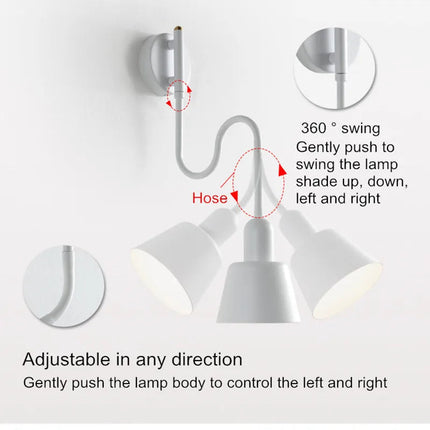 Applique murale orientable multi-angle pour lecture et étude — LZ4X9QJ