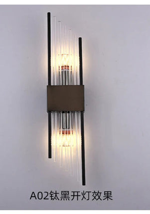 Applique murale LED double tête en cristal doré moderne — LZ4X9P