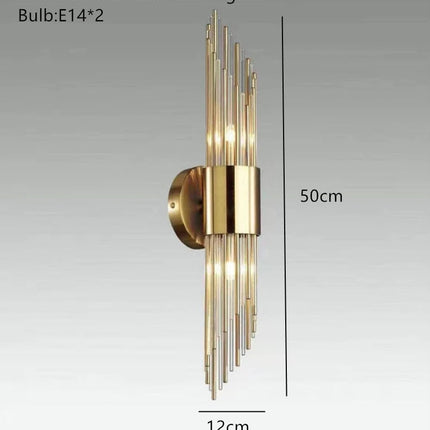 Applique murale en acier inoxydable avec verre transparent moderne — LZ4X9Q2