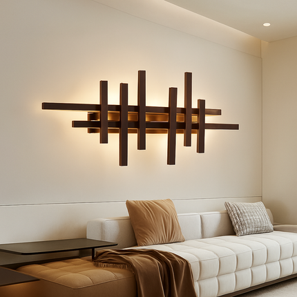 Applique murale en bois avec éclairage LED design artistique — LZ4X9T