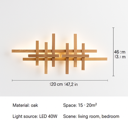 Applique murale en bois avec éclairage LED design artistique — LZ4X9T