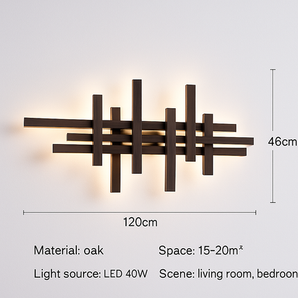 Applique murale en bois avec éclairage LED design artistique — LZ4X9T