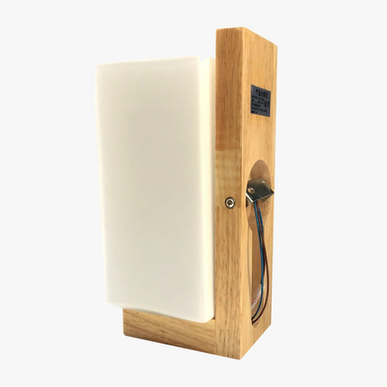 Applique murale en bois avec abat-jour dépoli et veilleuse intégrée — LZ4X9B2