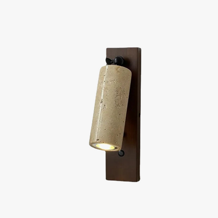 Applique murale moderne en bois et pierre naturelle avec interrupteur intégré — LZ4D9XJ