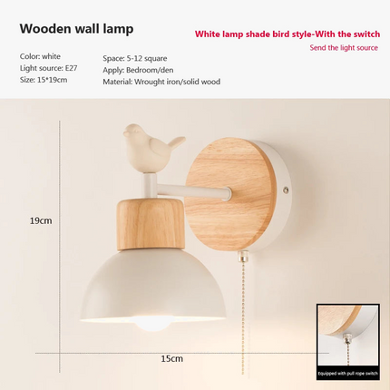 Applique murale moderne en bois et fer pour intérieur — LZ4M9Q2F