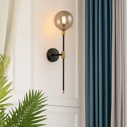 Applique murale noire en fer forme haricot magique moderne — LZ4X9T
