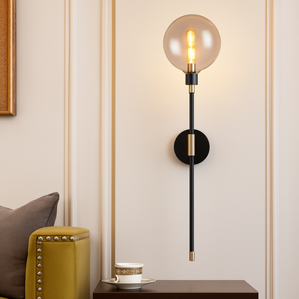 Applique murale noire en fer forme haricot magique moderne — LZ4X9T