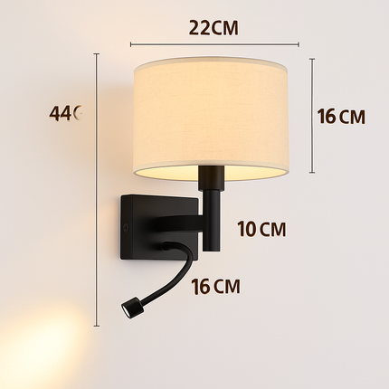 Applique murale moderne en tissu avec éclairage LED compatible US et EU — LZ4T9P