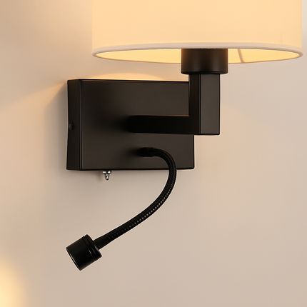 Applique murale moderne en tissu avec éclairage LED compatible US et EU — LZ4T9P