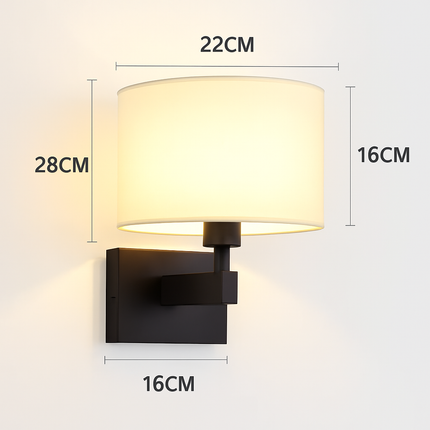 Applique murale moderne en tissu avec éclairage LED compatible US et EU — LZ4T9P