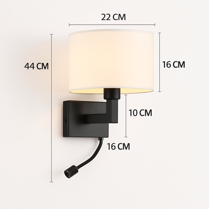 Applique murale moderne en tissu avec éclairage LED compatible US et EU — LZ4T9P