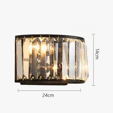 Applique murale moderne en verre et métal noir double tête — LZ4X9Q7P