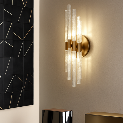 Applique murale décorative en verre et métal doré pour intérieur — LZ4X9M