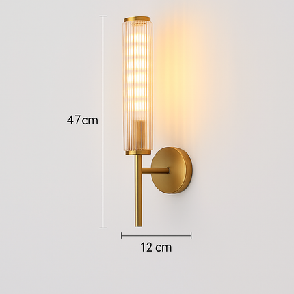 Applique murale design en verre transparent et laiton doré pour intérieur — LZ4X9P2
