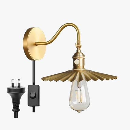 Applique murale moderne en cuivre avec chaîne et ampoule LED Edison réglable — LZ4X9P2
