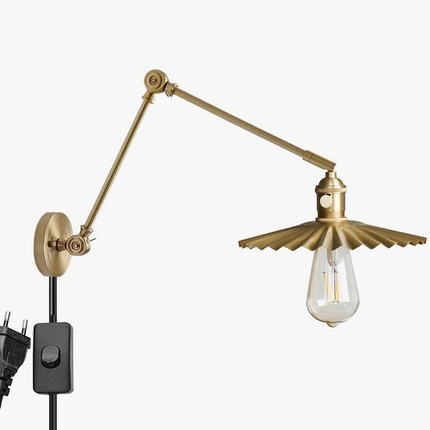 Applique murale moderne en cuivre avec chaîne et ampoule LED Edison réglable — LZ4X9P2