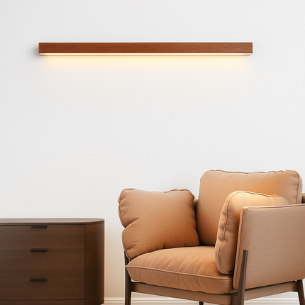 Applique murale LED allongée en bois style nordique moderne — LZ4QX9