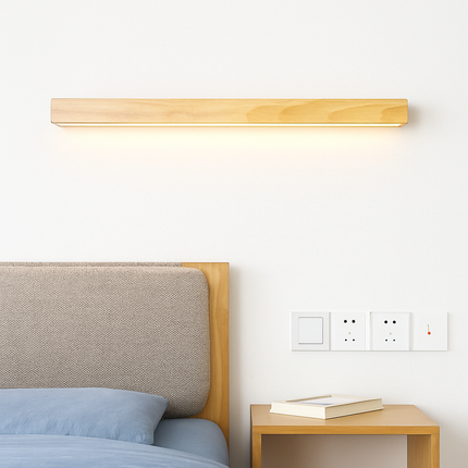 Applique murale LED allongée en bois style nordique moderne — LZ4QX9