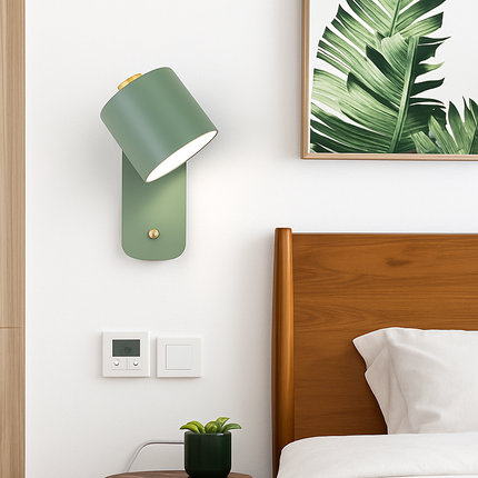 Applique murale LED design aux formes arrondies en métal et bois style Nordic — LZ4P9XJ