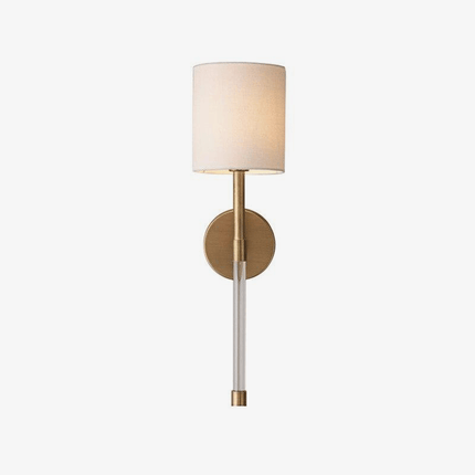 Applique murale LED avec abat-jour beige et tige en métal rétro — LZ4X9P2