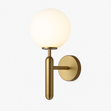 Applique murale LED moderne avec globe en verre et support cylindrique — LZ4X9P2