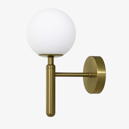 Applique murale LED moderne avec globe en verre et support cylindrique — LZ4X9P2