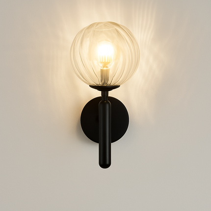 Applique murale LED moderne avec globe en verre et support cylindrique — LZ4X9P2