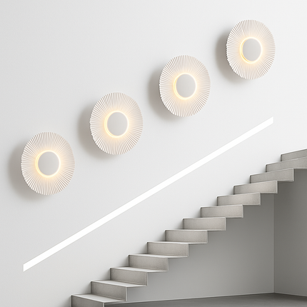 Applique murale moderne LED forme de soleil métallique Hasna