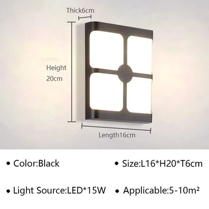 Applique murale extérieure étanche au design moderne — LZ7XQ2