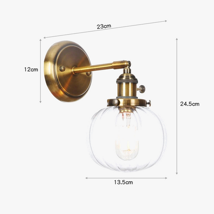Applique murale nordique en verre avec lumières et citrouilles rotatives — LZ4QJ7M