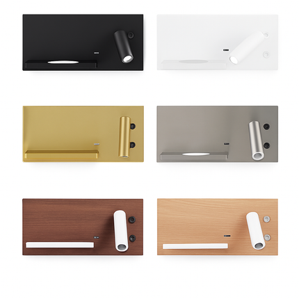 Applique murale multifonction avec étagère et chargeur sans fil intégré — LZ7XQ2